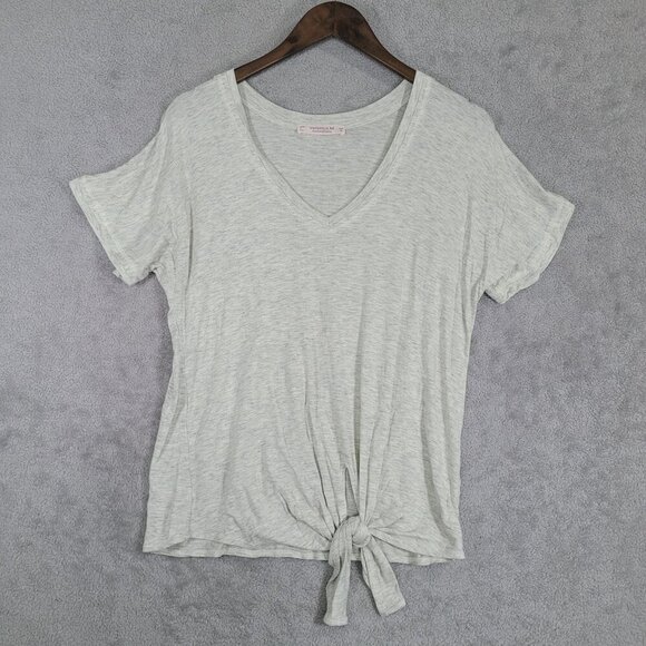 Veronica M. Essentials Womens V-Neck Front Tee Medium Heather Gray Soft & Comfy - Picture 1 of 5